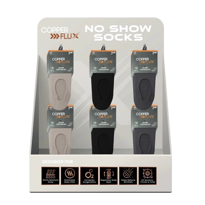 Unisex Cushioned No Show Everyday Socks with Free Display