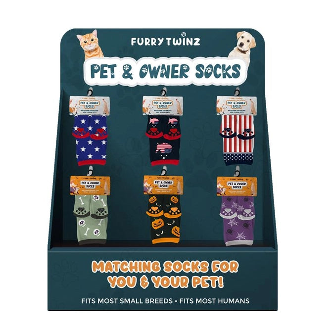 PET & OWNER SOCKS WITH FREE DISPLAY (24-PAIRS)