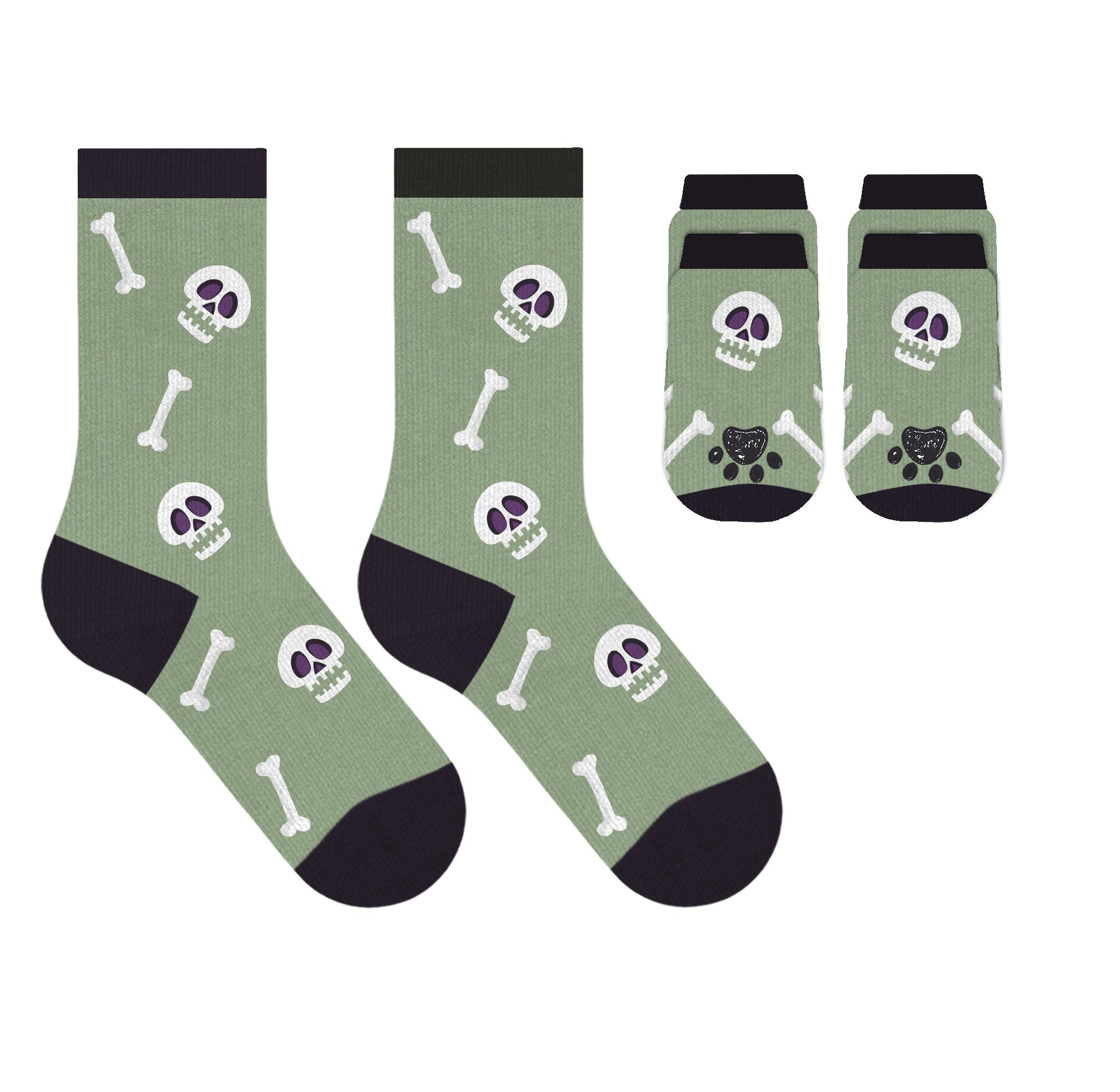 Christmas 2025 Matching Pet & Human Fun Socks - Skulls