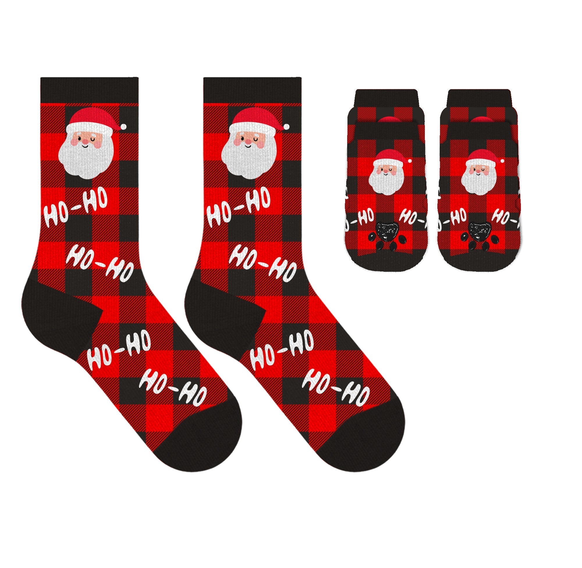 Christmas 2025 Matching Pet & Human Fun Socks - Santa