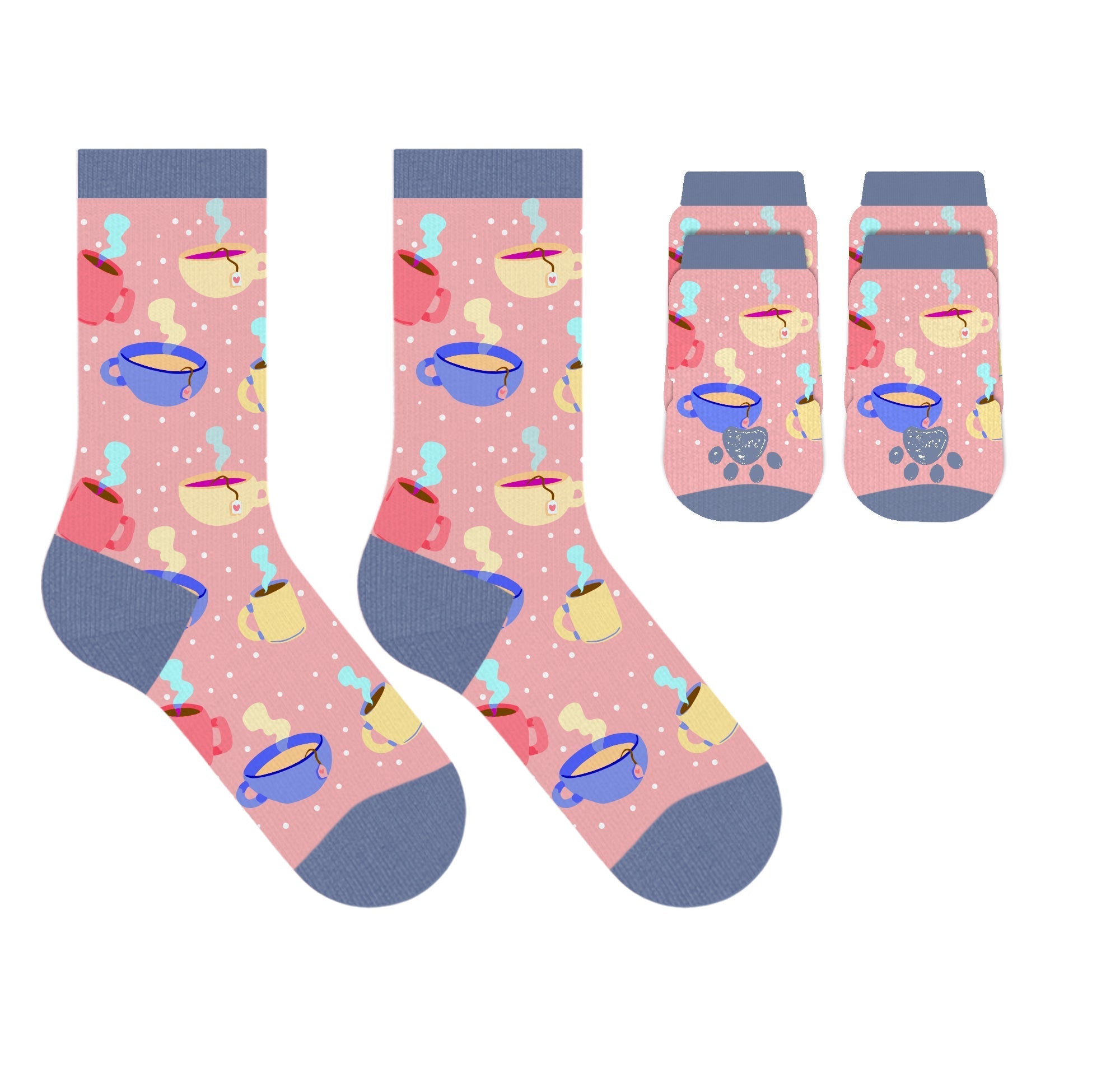Christmas 2025 Matching Pet & Human Fun Socks - Hot Cocao
