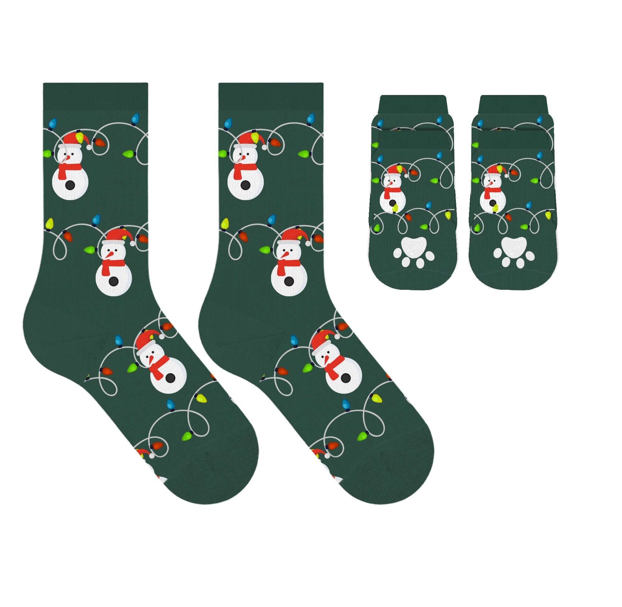 Christmas 2025 Matching Pet & Human Fun Socks - Light Bulb