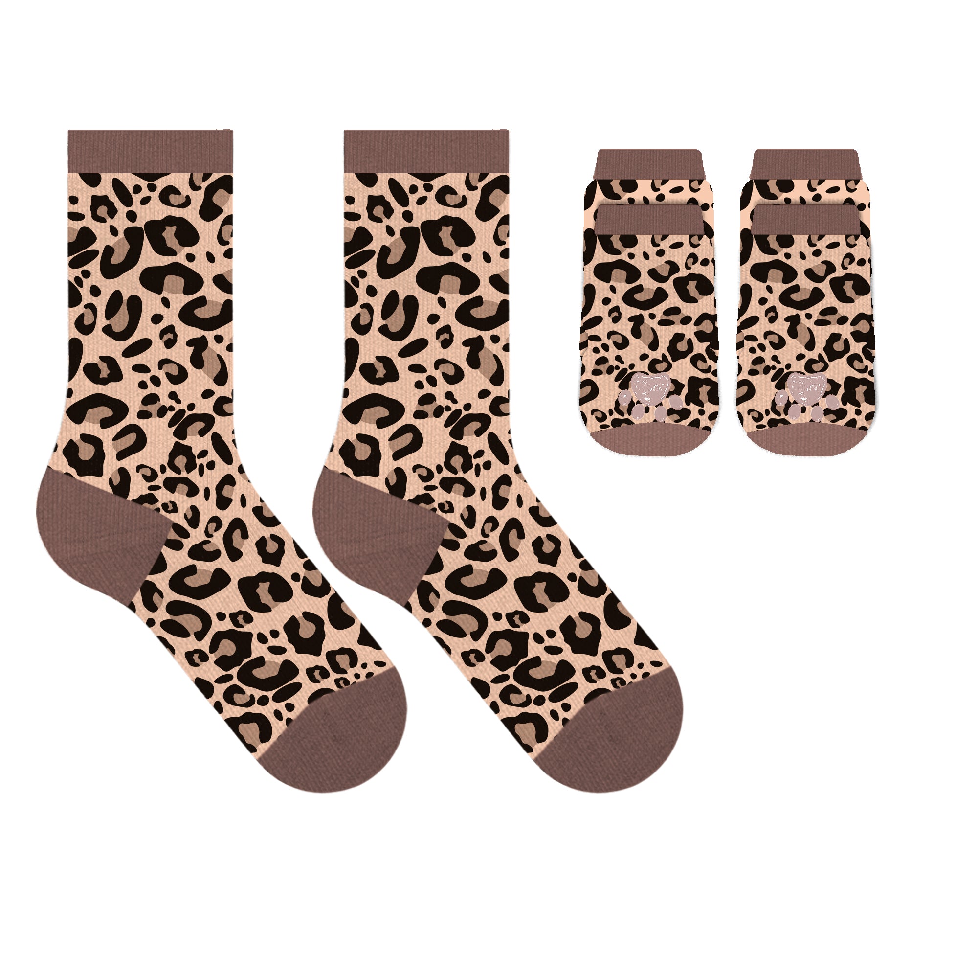 Christmas 2025 Matching Pet & Human Fun Socks - Leopard