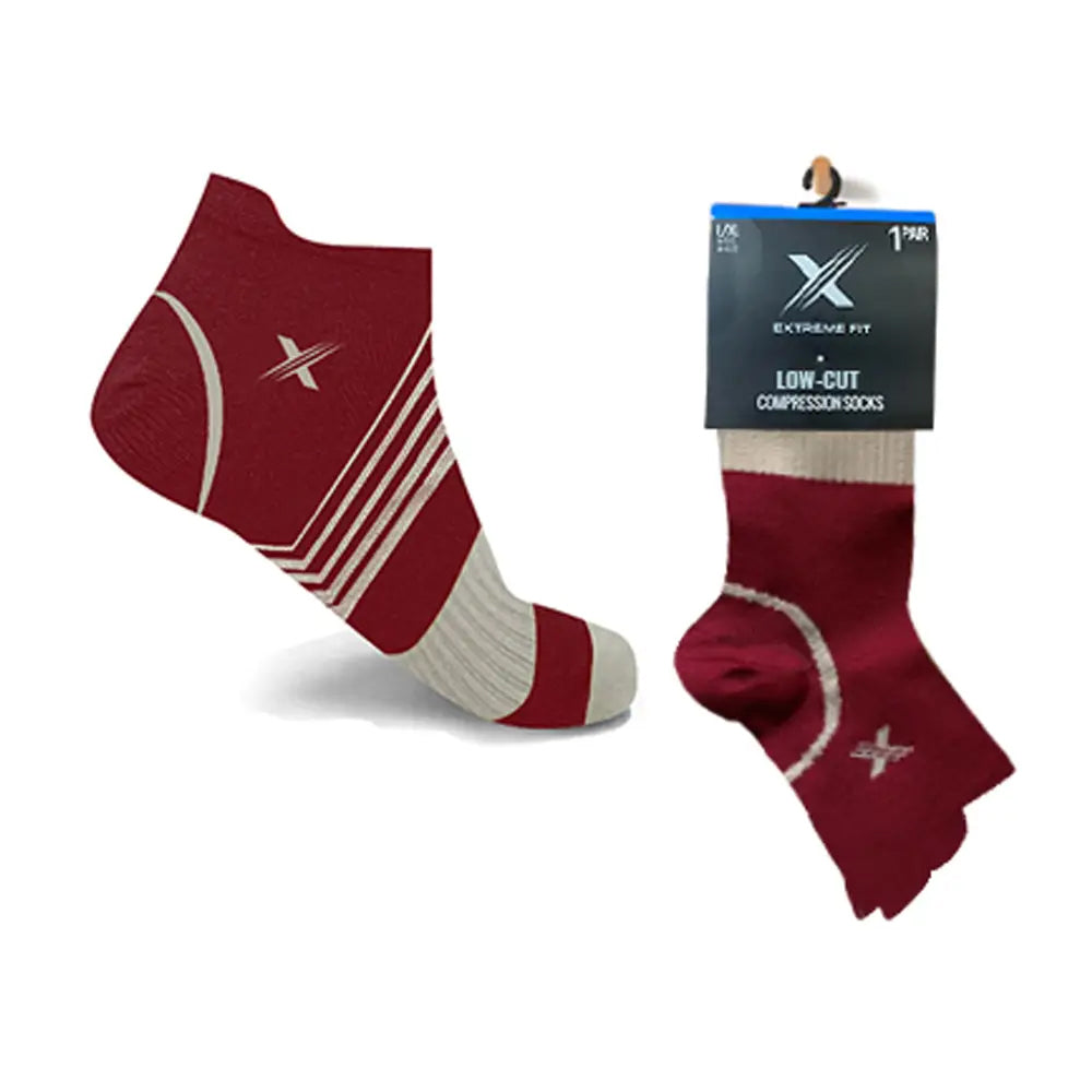 V-STRIPED ANKLE-LENGTH COMPRESSION SOCKS