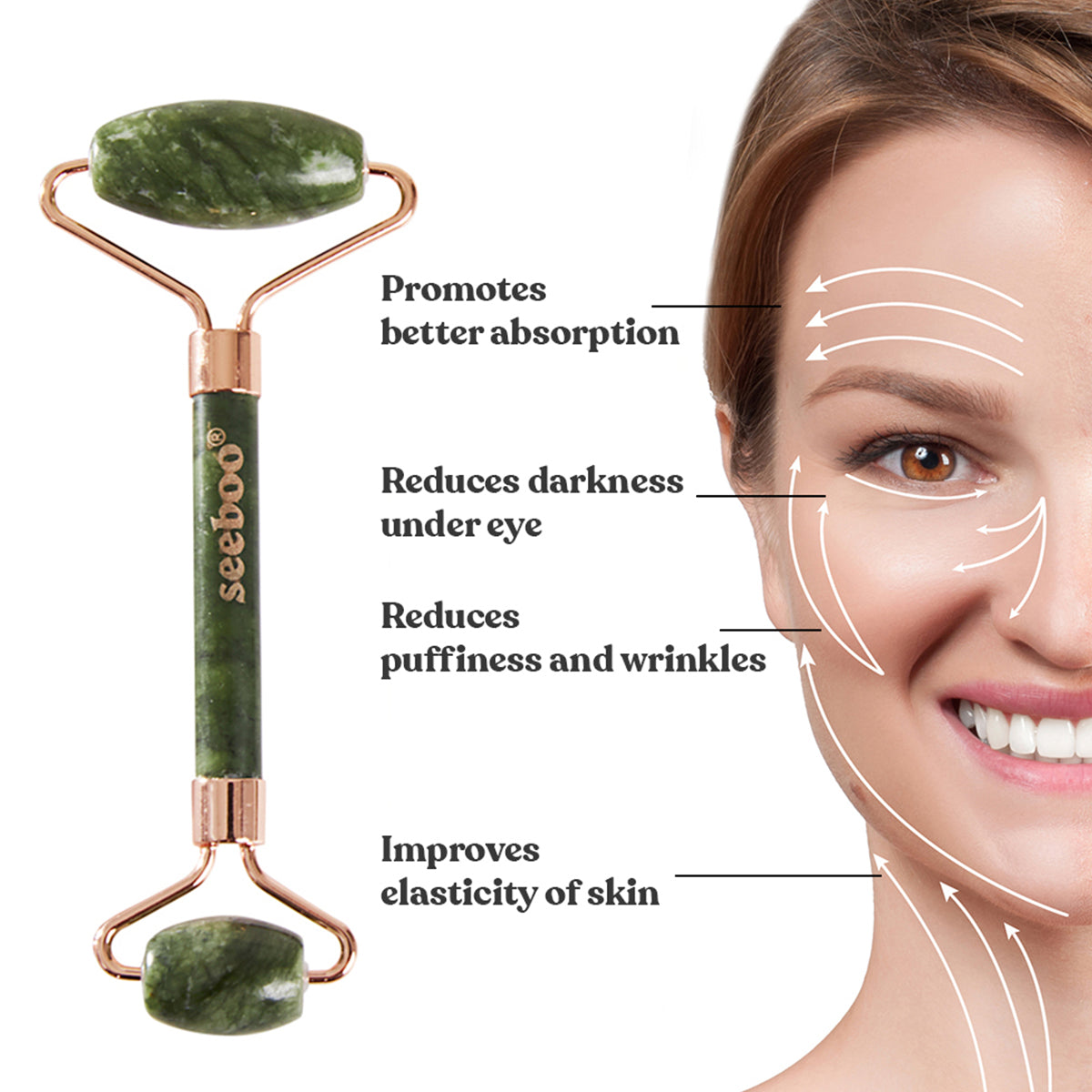 Jade Facial Roller & Gua Sha Tool