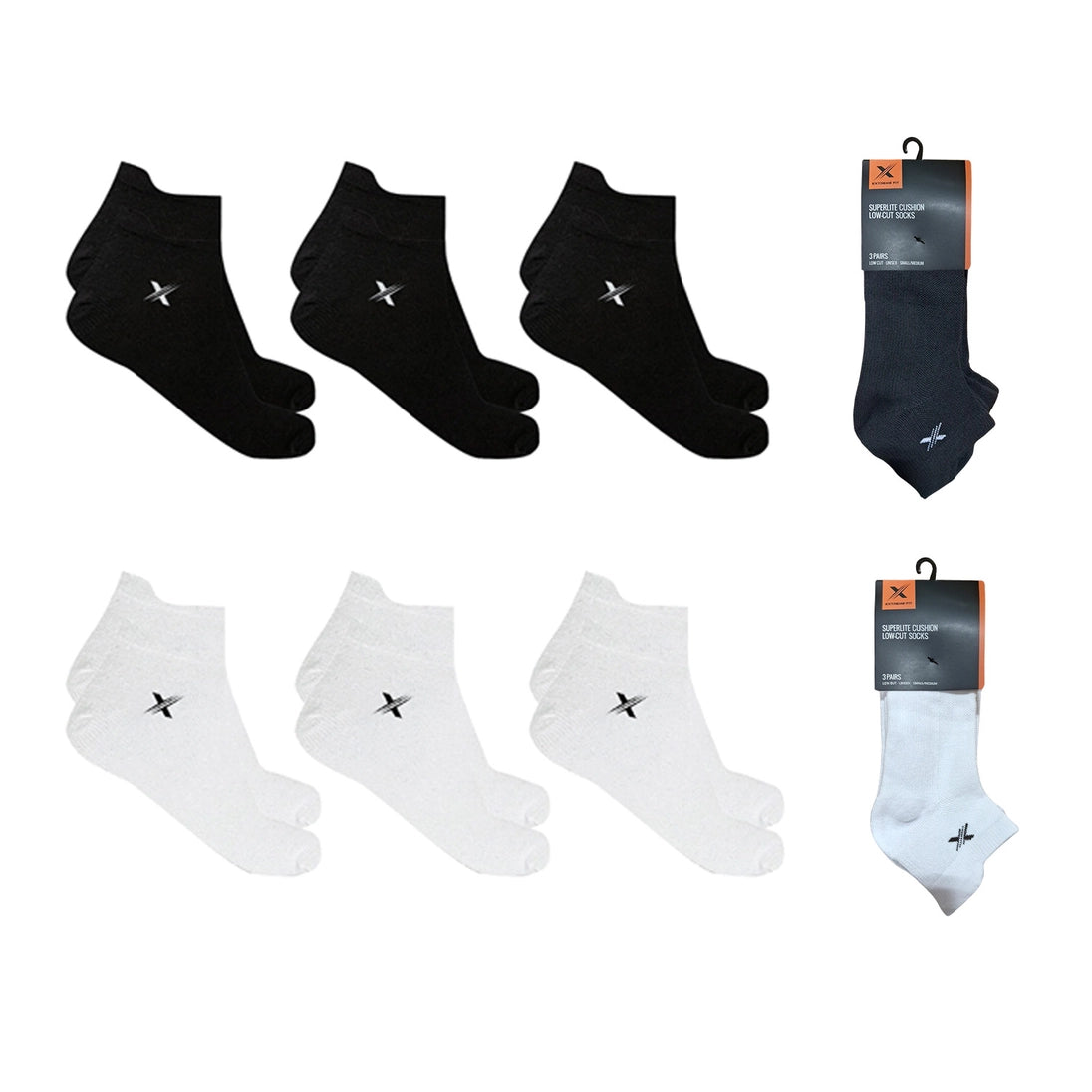 3-Pairs: Superlite Cushion Low-Cut Ankle Socks
