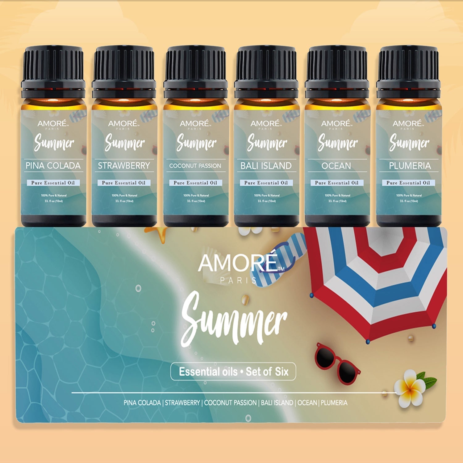 Summer Essential Oils (6-Pieces in a Gift Set)