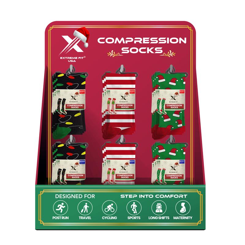 24-PAIRS COMPRESSION SOCKS WITH FREE DISPLAY