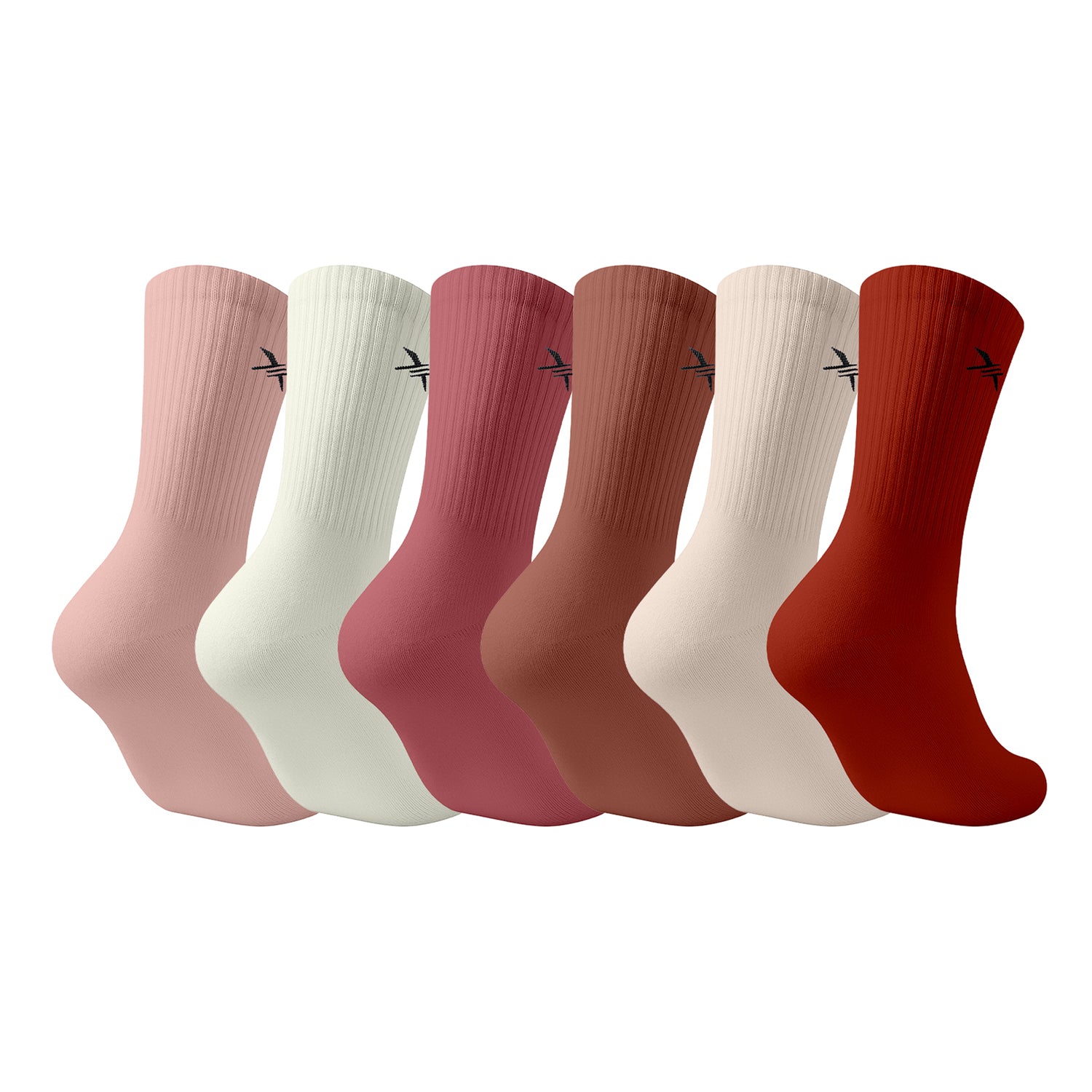 6-Pairs: Dri-tech Everyday Wear Crew Length Socks - NEUTRAL