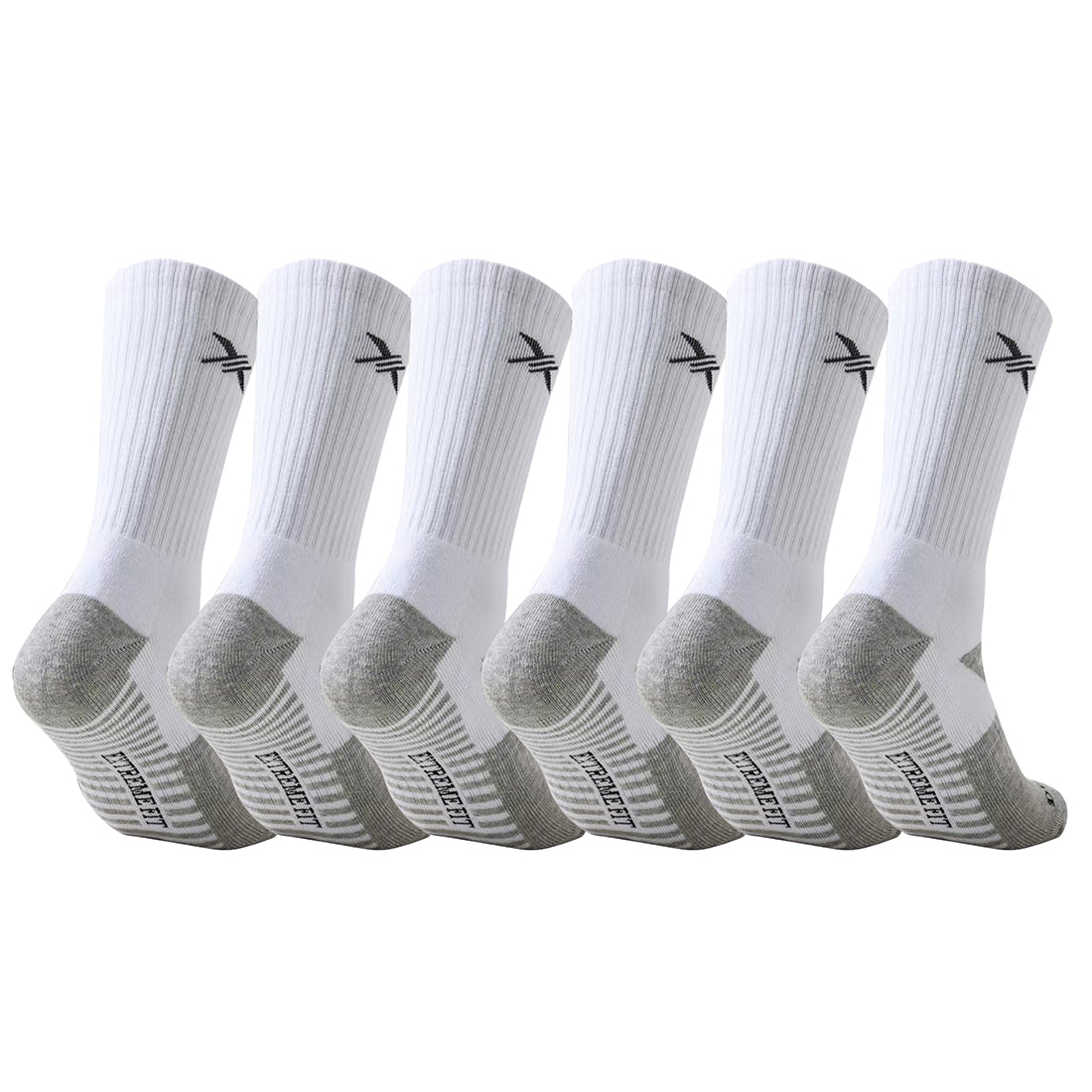 6-Pairs: Dri-tech Everyday Wear Crew Length Socks - White