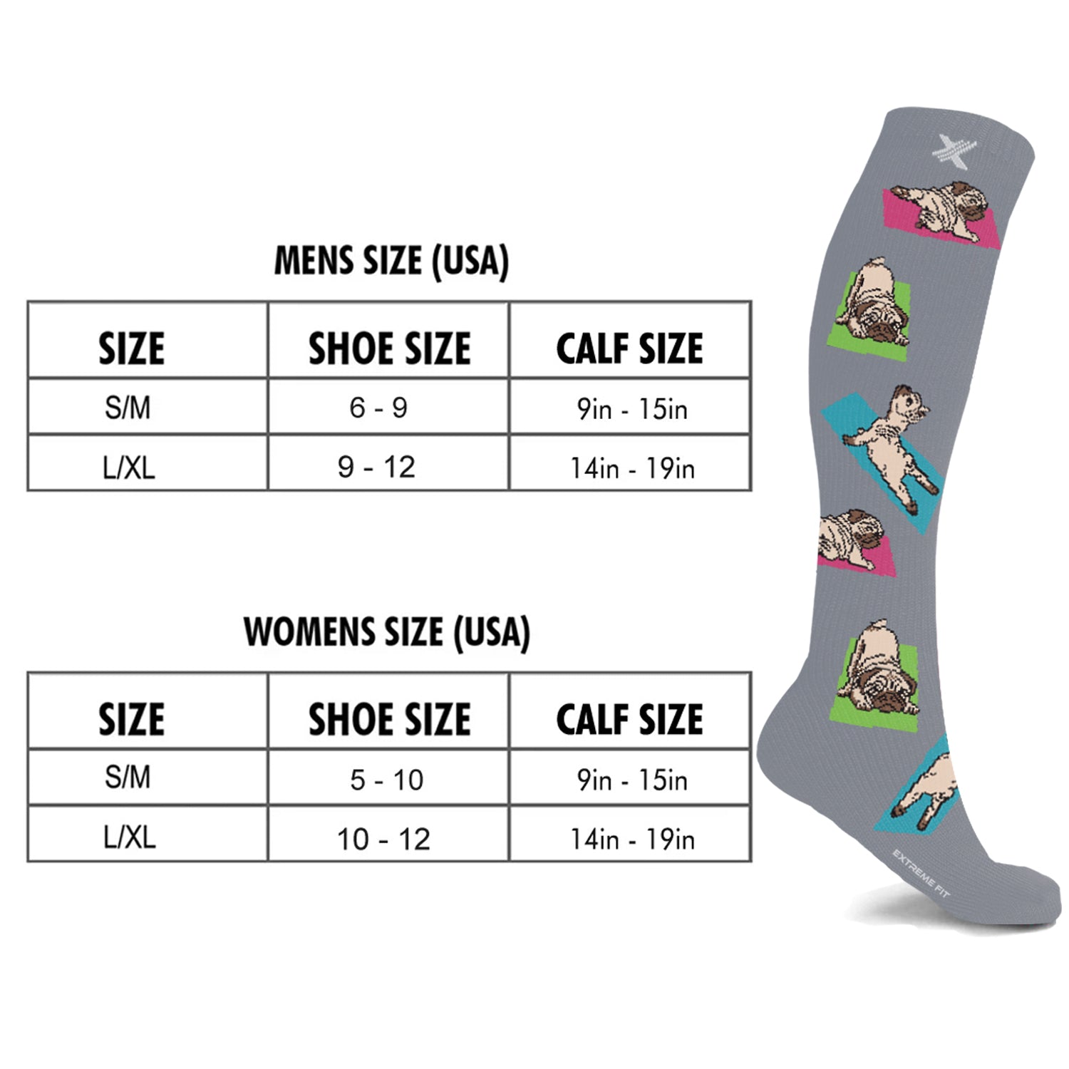 YOGA PUG COMPRESSION SOCKS