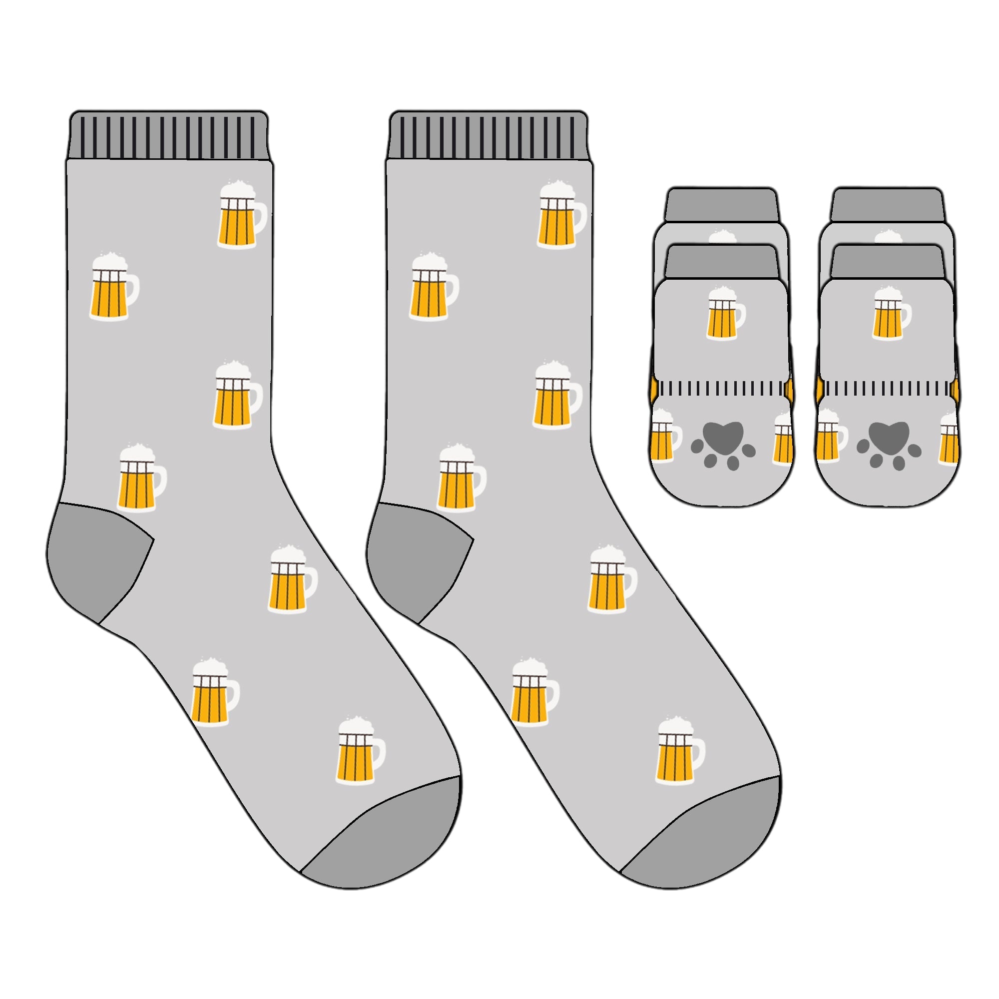 Christmas 2025 Matching Pet & Human Fun Socks - Beer