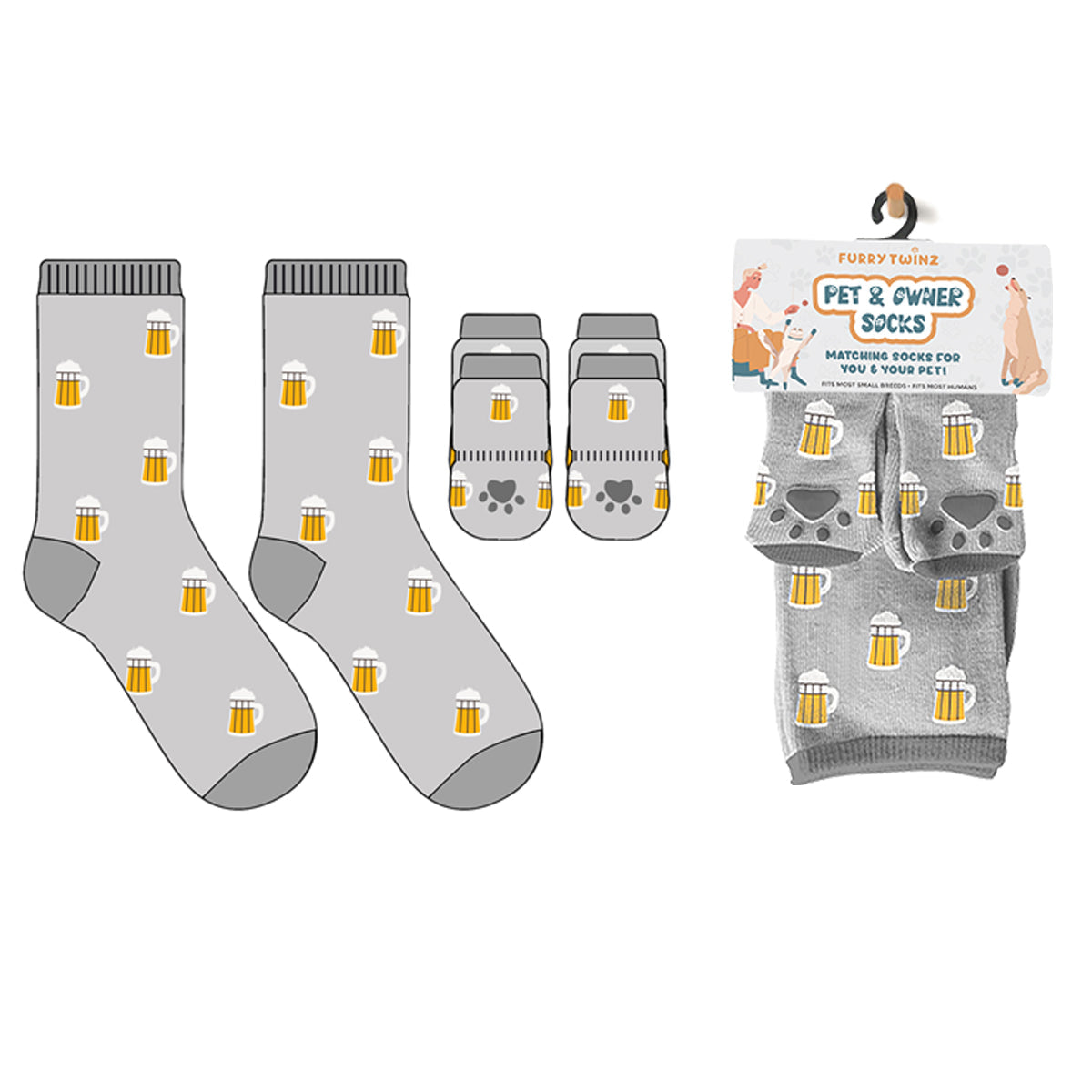 Christmas 2025 Matching Pet & Human Fun Socks - Beer