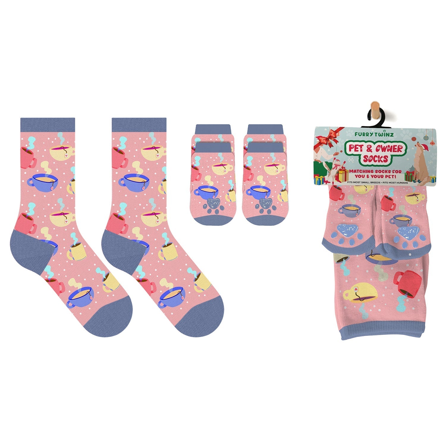 Christmas 2025 Matching Pet & Human Fun Socks - Hot Cocao