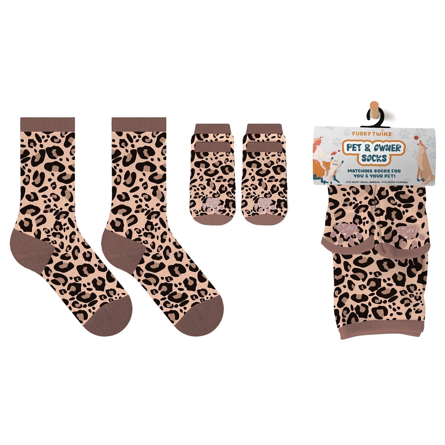 Christmas 2025 Matching Pet & Human Fun Socks - Leopard