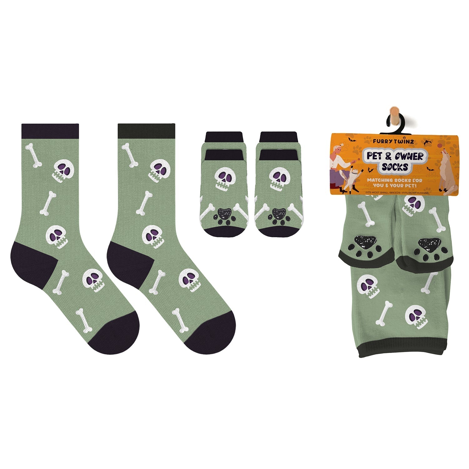Christmas 2025 Matching Pet & Human Fun Socks - Skulls