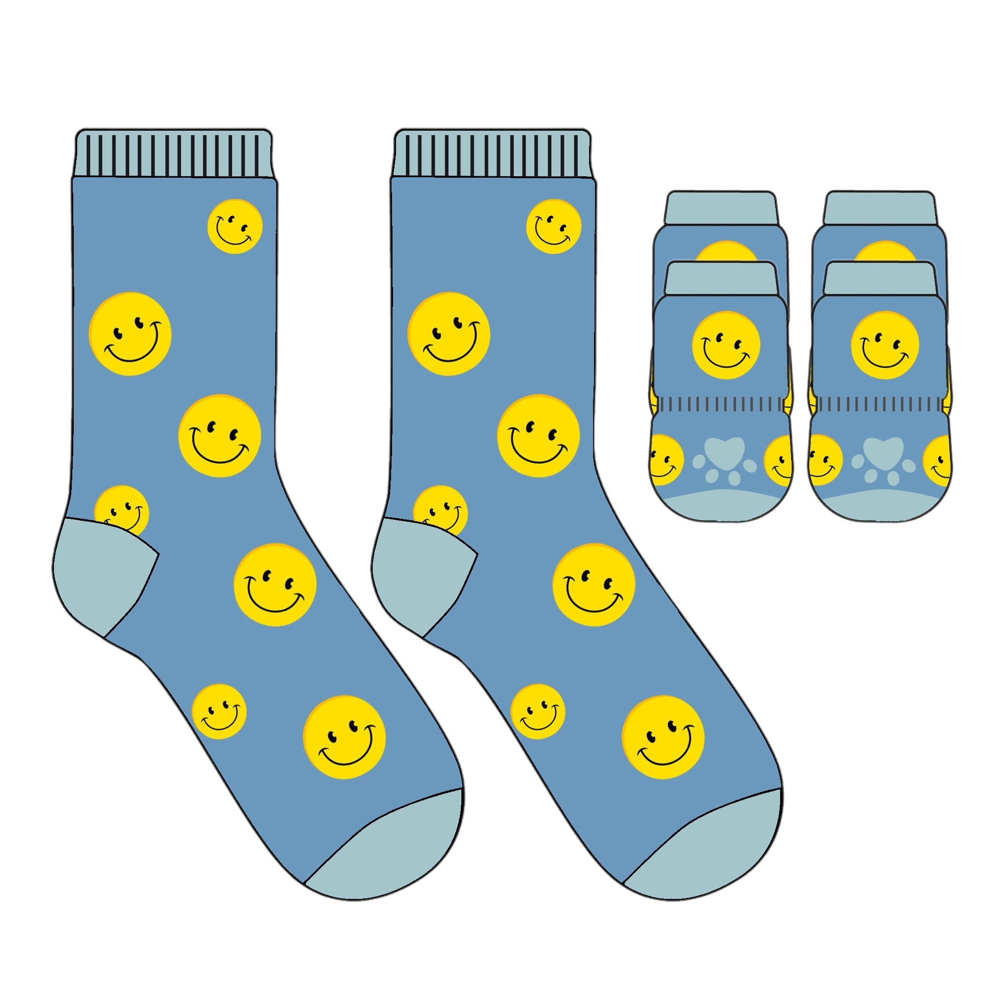 Christmas 2025 Matching Pet & Human Fun Socks - Smiley
