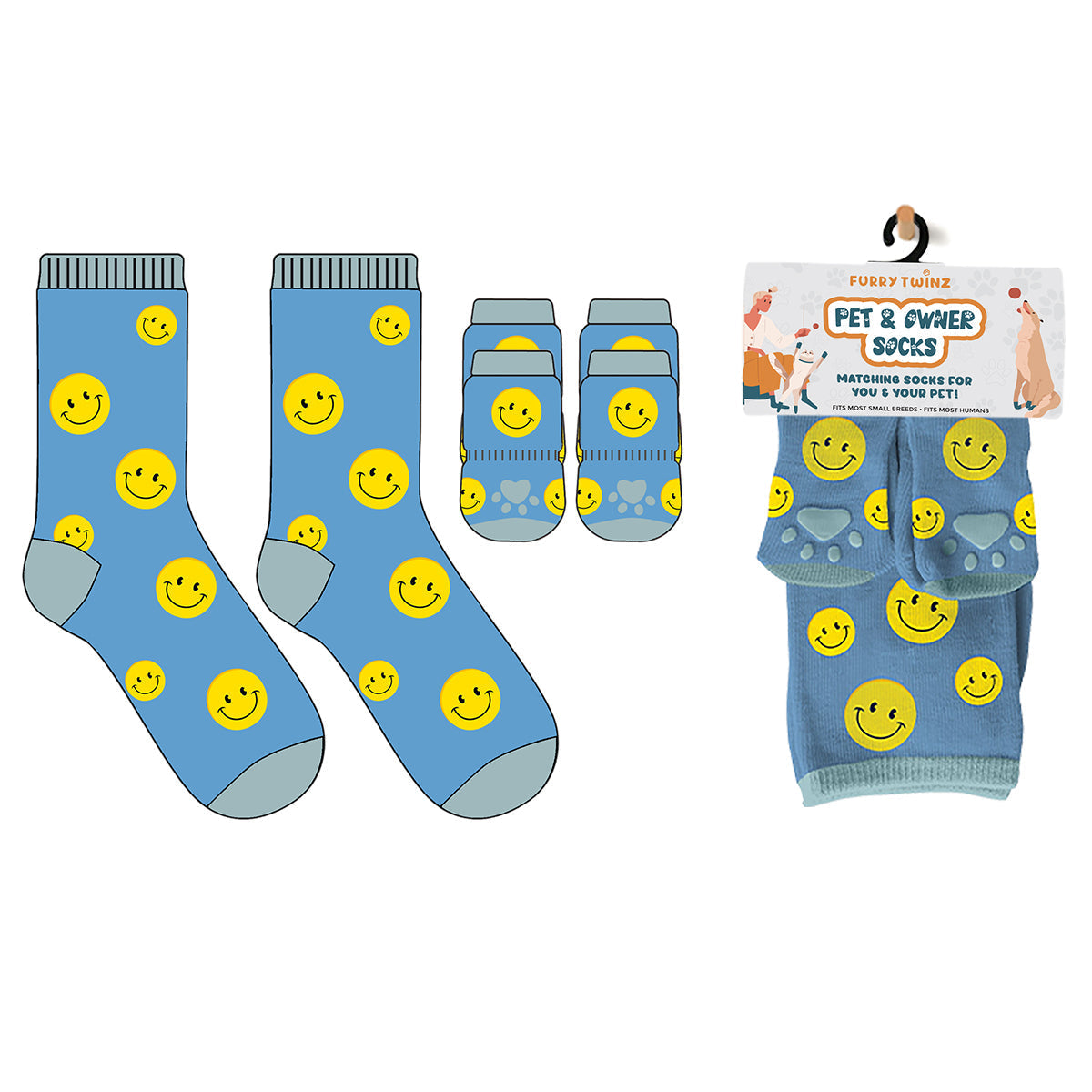 Christmas 2025 Matching Pet & Human Fun Socks - Smiley