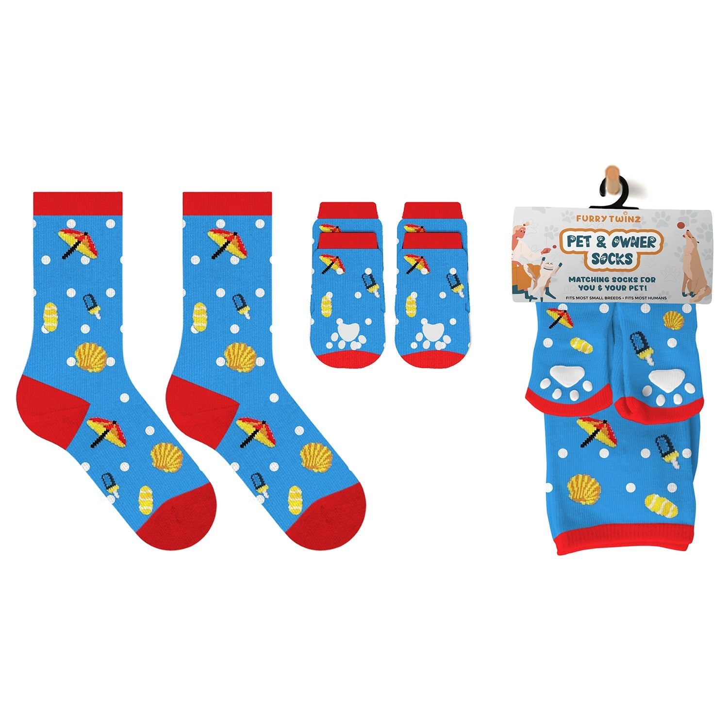 Christmas 2025 Matching Pet & Human Fun Socks - Summer