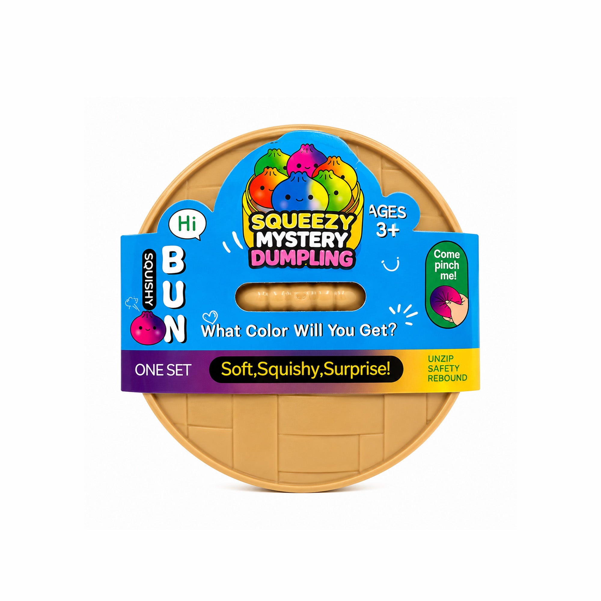 Mystery Hard Gel Dumpling Squishy – Surprise Steamer Box