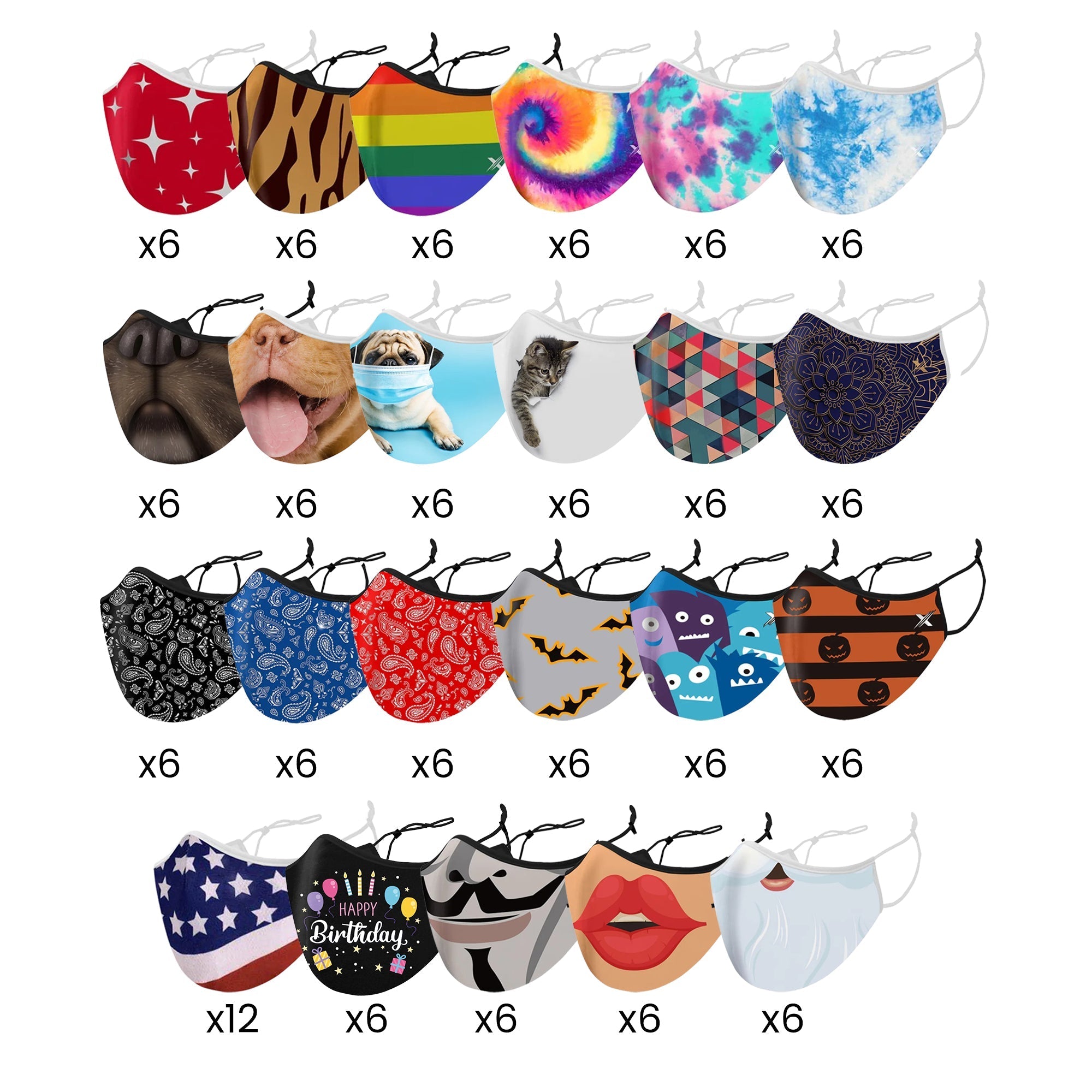 Adult's Assorted Pack - 144 Masks