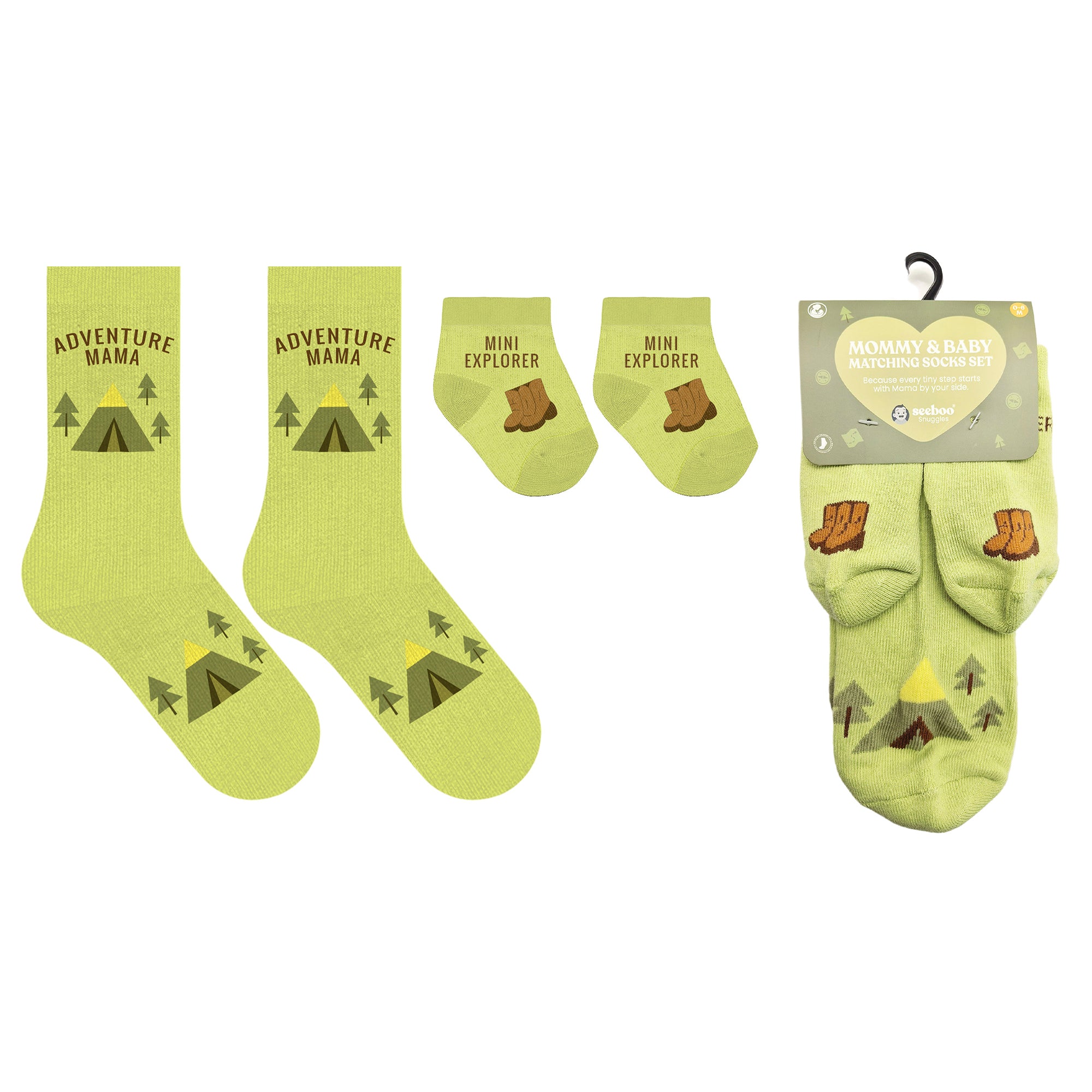 Mommy & Baby Matching Socks Set – Non-Slip Baby (0–6 Months)