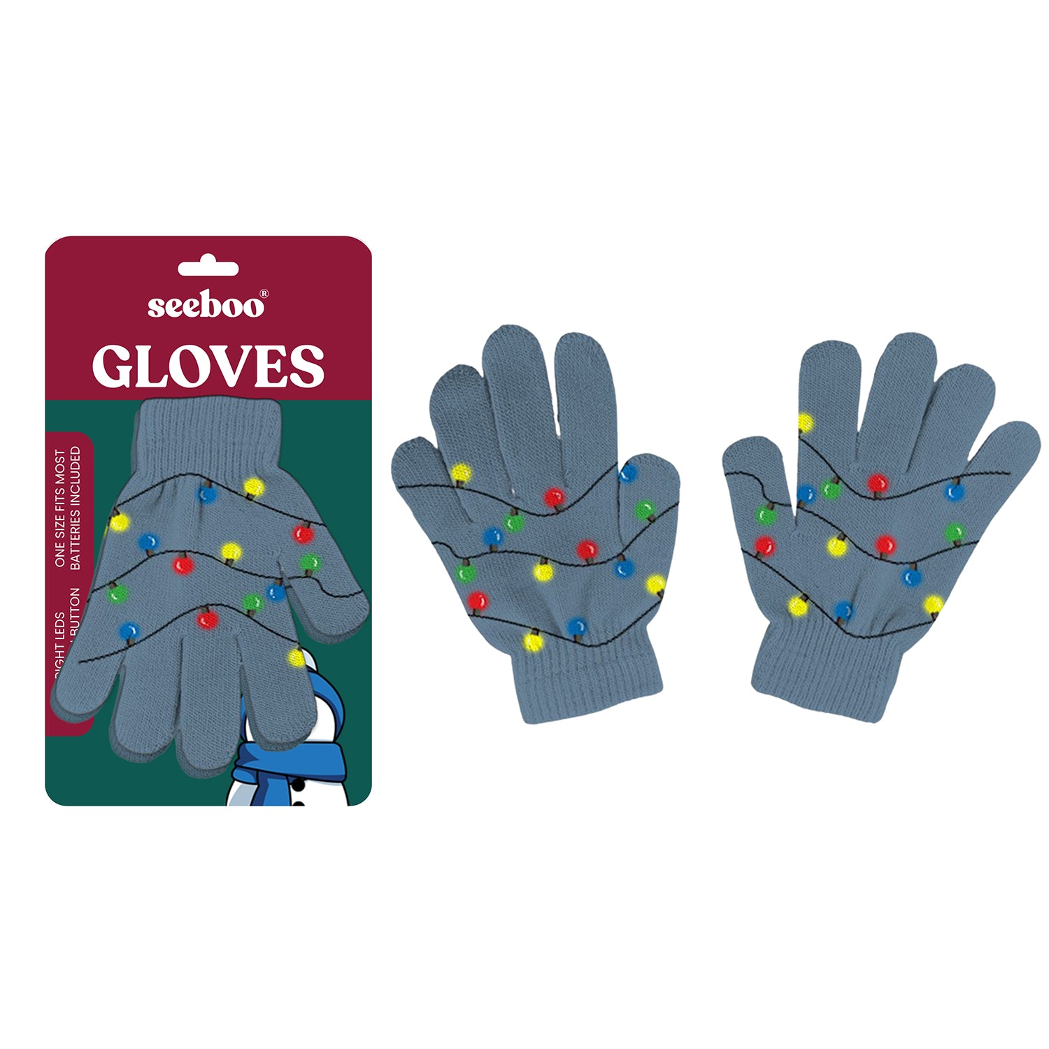 LED Light Up Knit Gloves – Adult Size