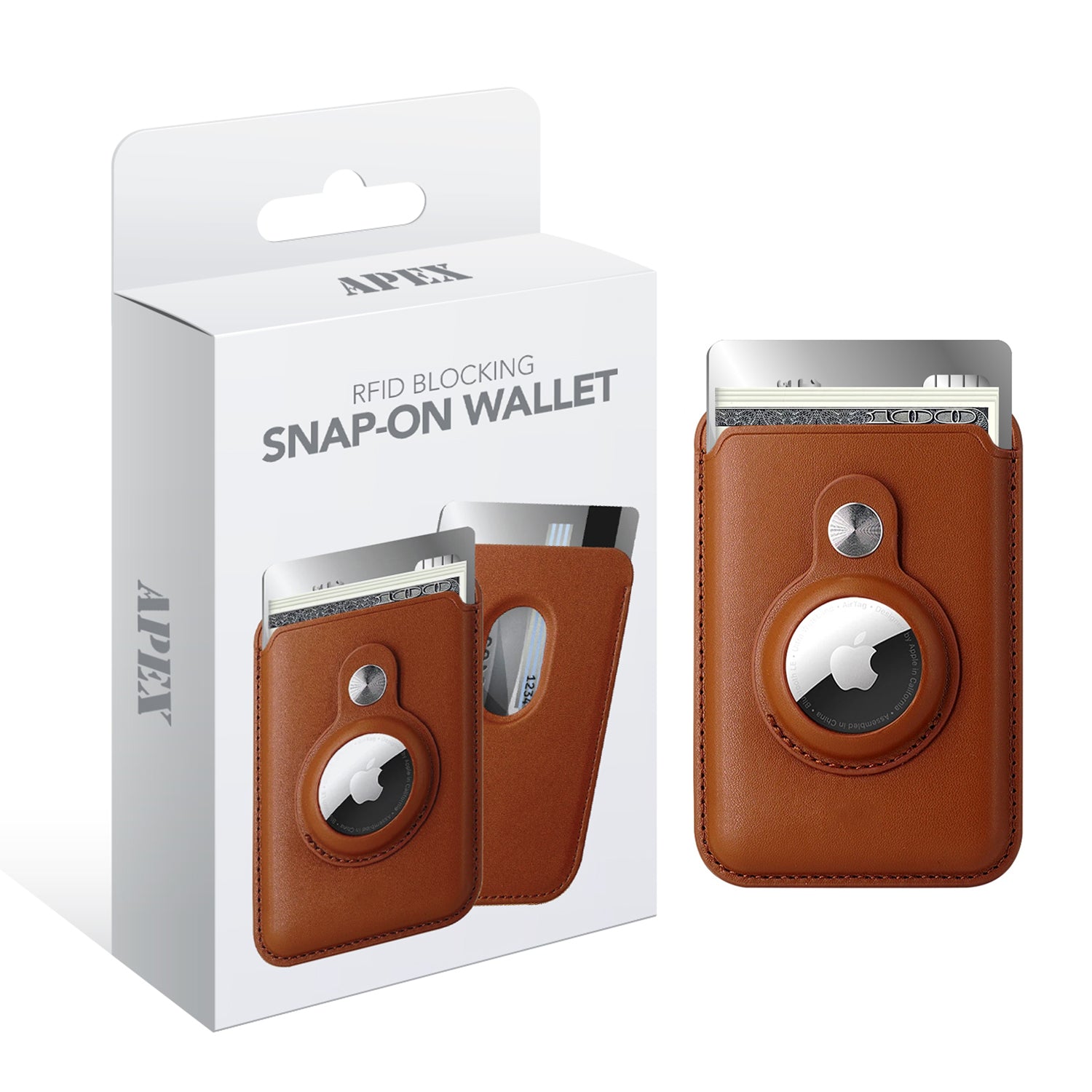 RFID Blocking MagSafe Magnetic Card Wallet with AirTag Pocket