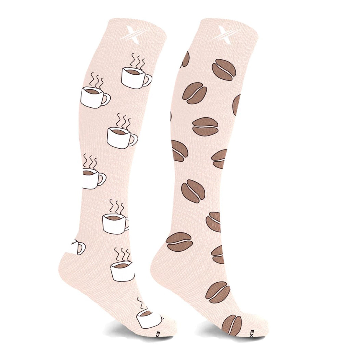 MISMATCHED COFFEE COMPRESSION SOCKS