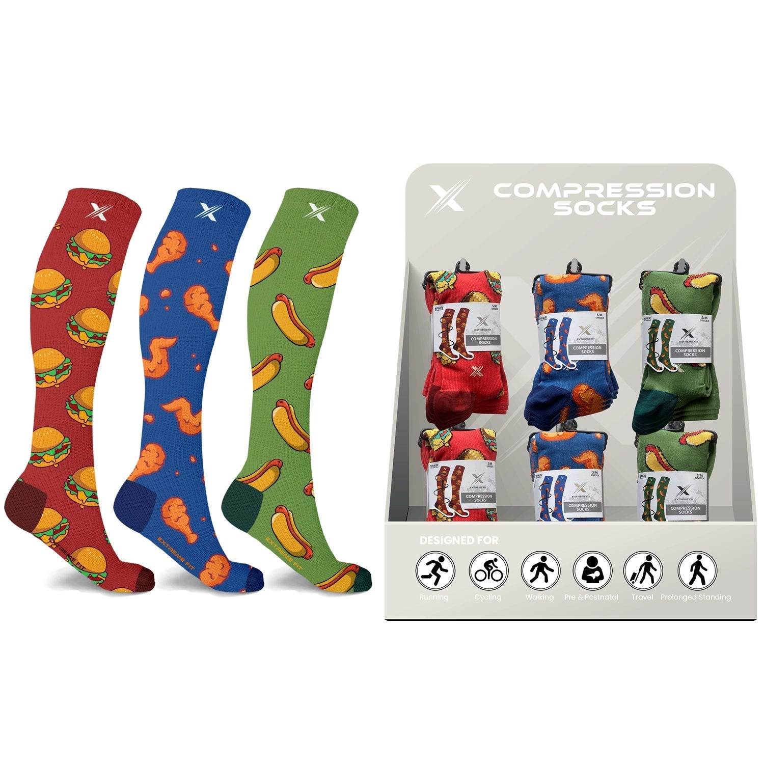 24-PAIRS COMPRESSION SOCKS WITH FREE DISPLAY