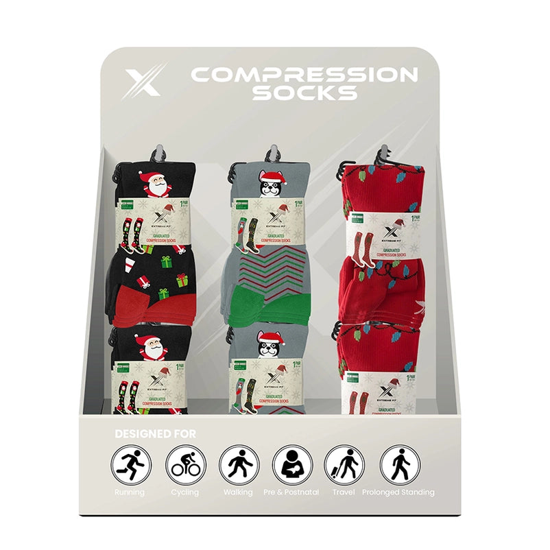 CHRISTMAS 2025 COMPRESSION SOCKS WITH FREE DISPLAY(24-PAIRS)