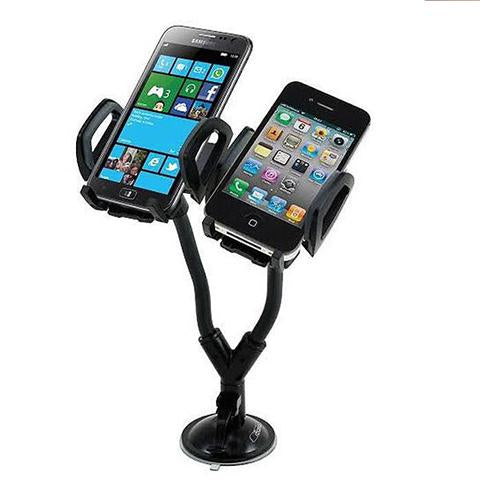 Heavy Duty Dual Car Mount with Flexible Gooseneck Holder